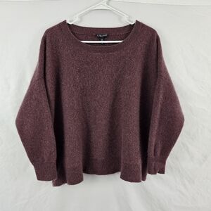 Eileen Fisher Women's 100% Cashmere Sweater Boxy Cropped Maroon Red 2X